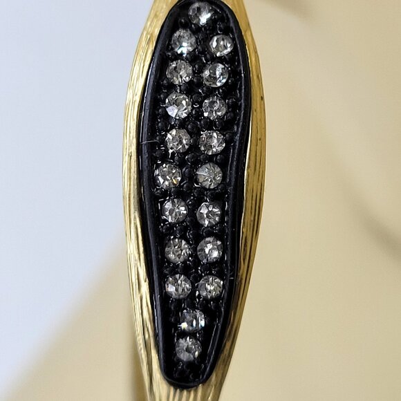 Gold Hoop Earrings With Crystals - Picture 8 of 10